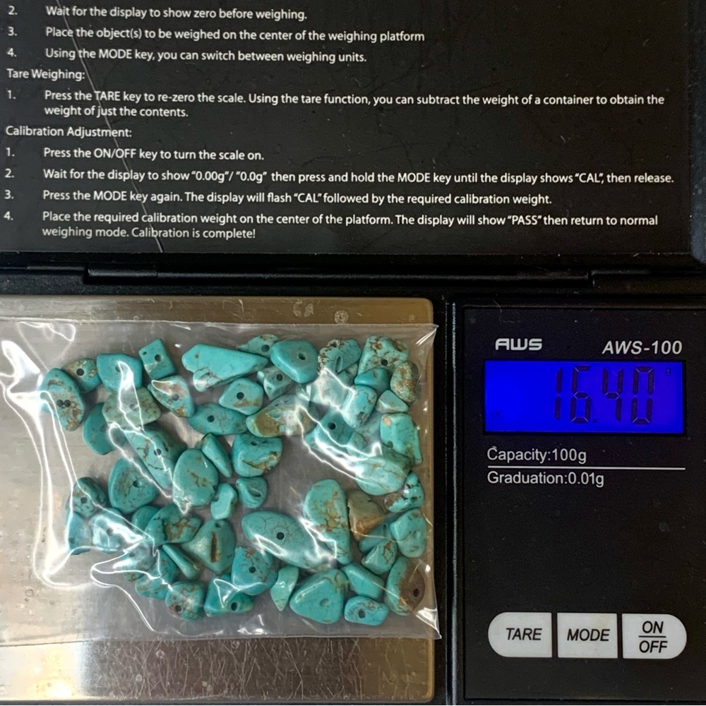 Natural Turquoise Chip Nugget Bead Lot 16g 5mm-25mm Mixed Matrix Teal Drilled - Picture 5 of 11